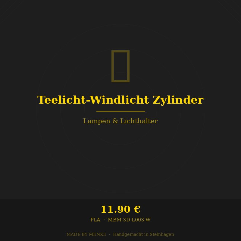 Teelicht-Windlicht Zylinder
