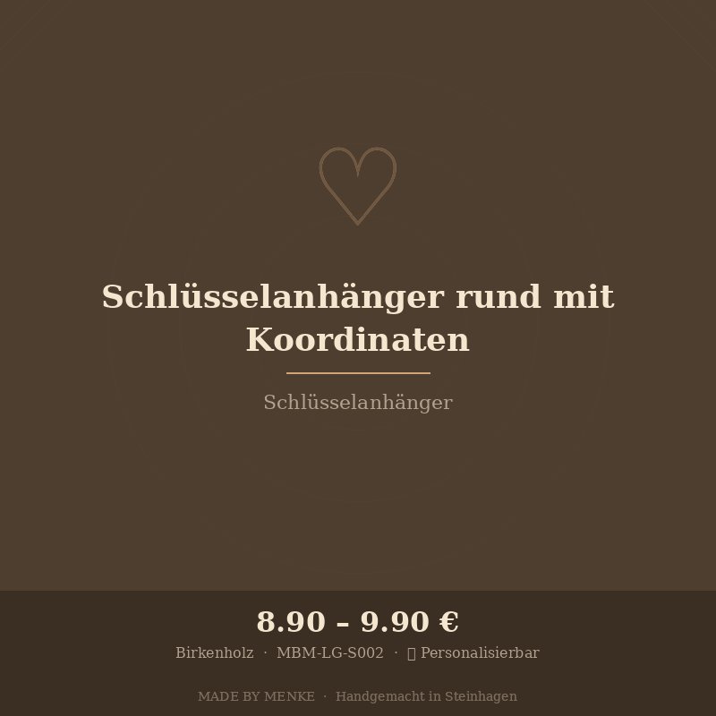 Schlüsselanhänger rund mit Koordinaten