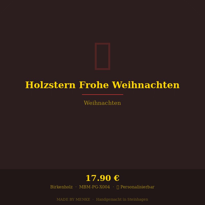 Holzstern "Frohe Weihnachten"