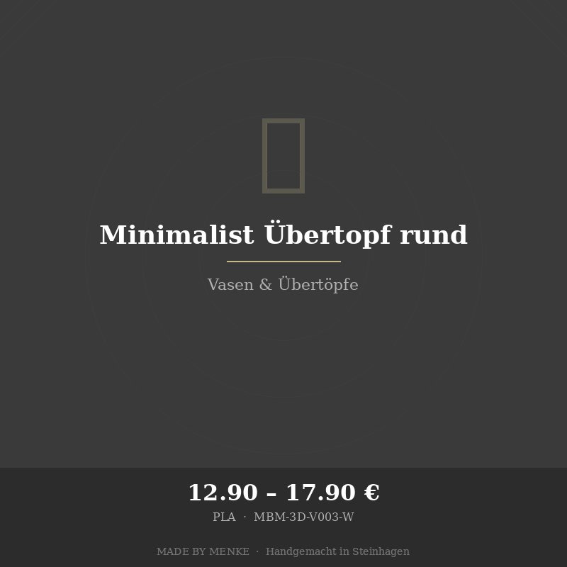 Minimalist Übertopf rund
