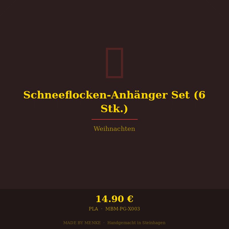 Schneeflocken-Anhänger Set (6 Stk.)