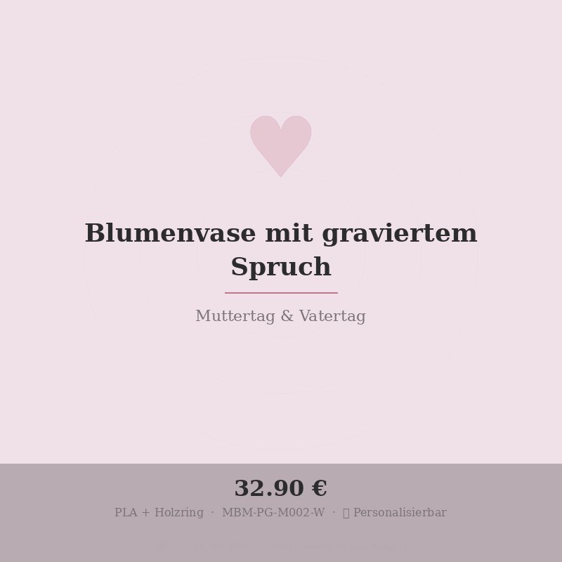 Blumenvase mit graviertem Spruch