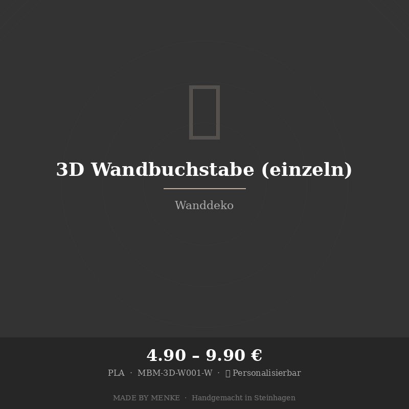 3D Wandbuchstabe (einzeln)