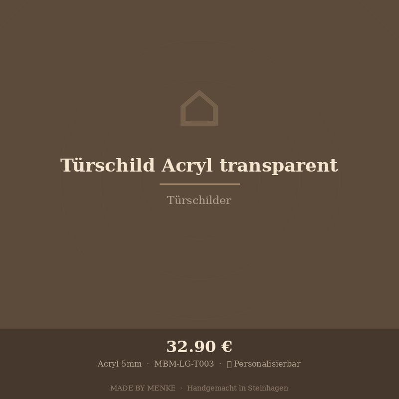 Türschild Acryl transparent
